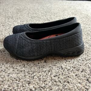 Therafit Riley Ballet Flat Slip On Women Shoes Size 7.5 Grey Black Comfort Arch